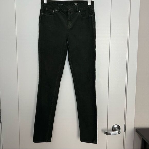 J. Crew Pants Womens 26 Regular Green Midrise Toothpick Corduroy Skinny Stretch - Picture 1 of 15